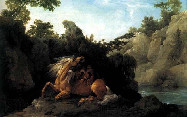 George Stubbs Lion Devouring a Horse Spain oil painting art